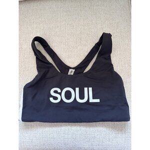 Split59 Women's Sports Gym Bra Crop Gym Top Size S Gray Elastic Waistband